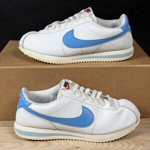 Nike Cortez Shoes Womens Size 8 White Blue Leather Classic Running DN1791-102